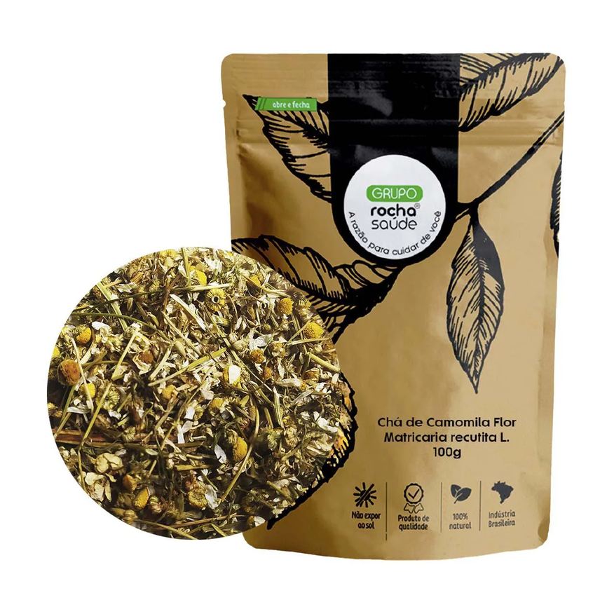 Rocha Saúde Chá de Camomila Flor - Matricaria Recutita L. - 50g