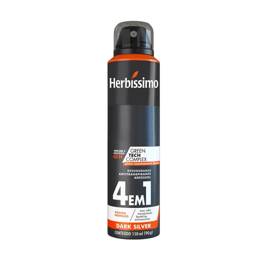 Herbíssimo Desodorante Antitranspirante Aerosol Dark Silver 48h 150ml