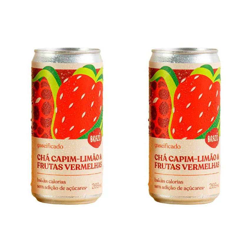 Brazô Kit 2x: Chá de Capim Limão com Frutas Vermelhas Gaseificado 269ml