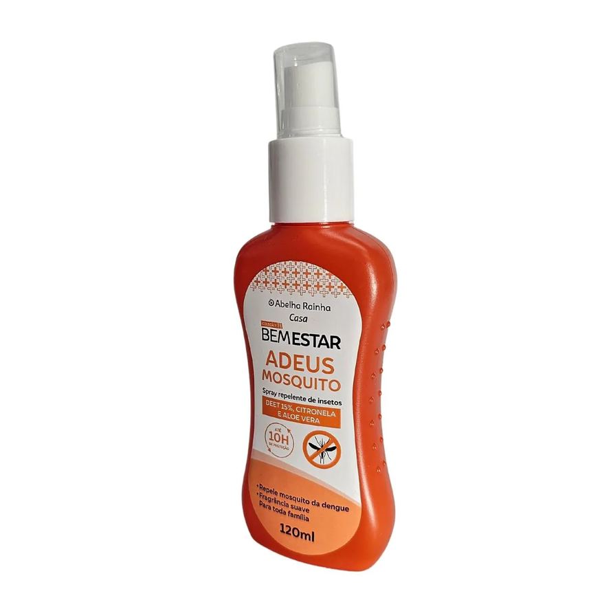 de Repelente Insetos Spray Adeus Mosquito Bem Estar Casa Abelha Rainha 120ml