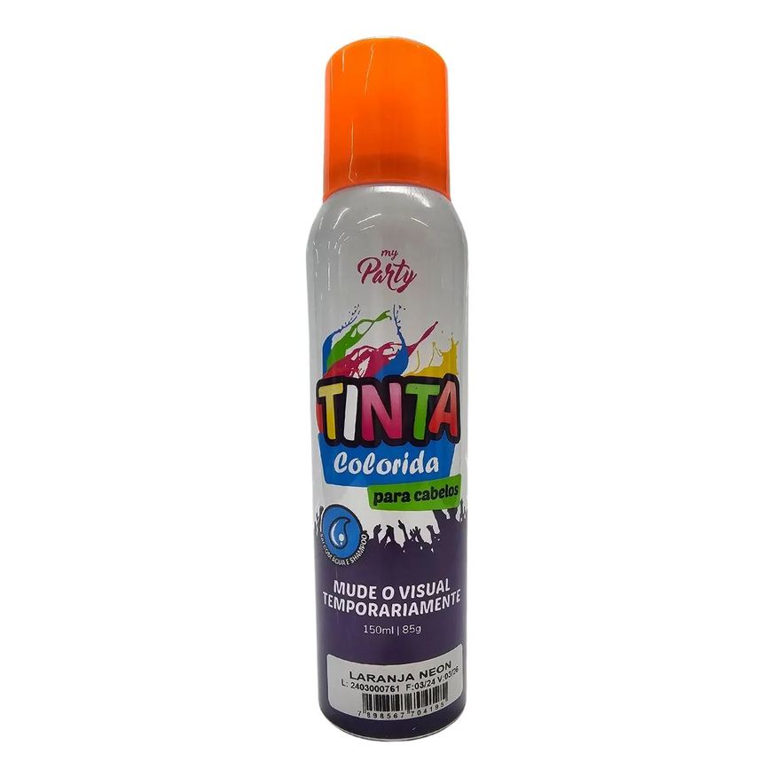 My Party Tinta Temporaria Spray de Cabelos Laranja Neon 150ml / 85g