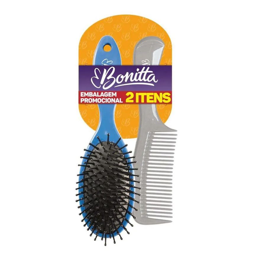 Bonitta Kit Economico Escova e Pente Medio Ref.558