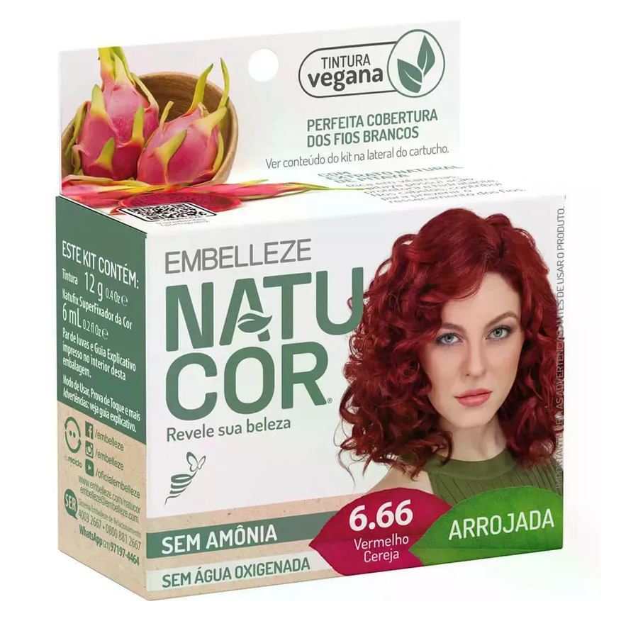 Natucor Tintura 6.66 Vermelho Cereja Arrojada