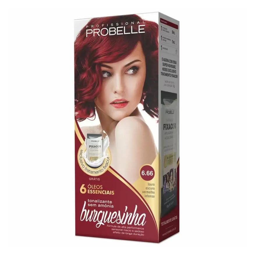 Probelle Tintura Burguesinha sem Amonia 6.66 Louro Escuro