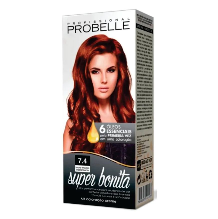 Probelle Tintura Burguesinha sem Amonia 7.4 Louro Acobreado