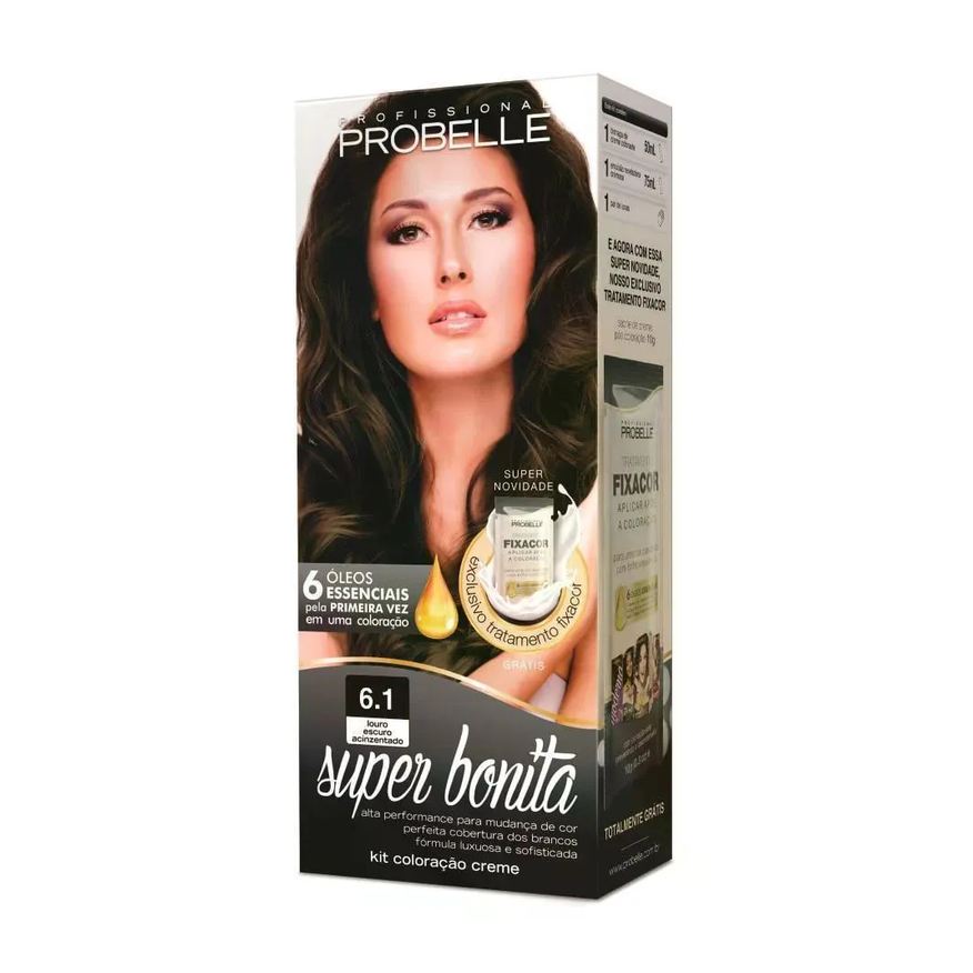 Probelle Tintura Super Bonita 6.1 Louro Escuro Acinzentado