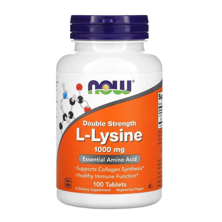 Now Foods Lisina ( L-lysine ) Double Strength 1000mg 100 Tabletes