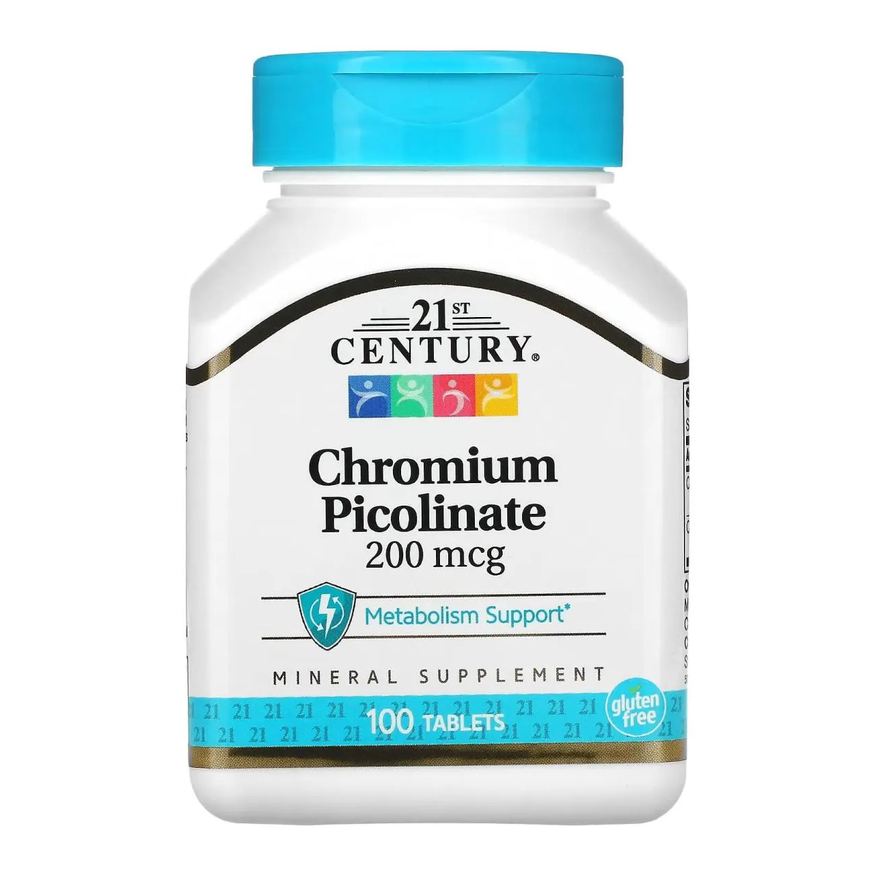 21st Century Picolinato de Cromo 200mcg 100 Tablets