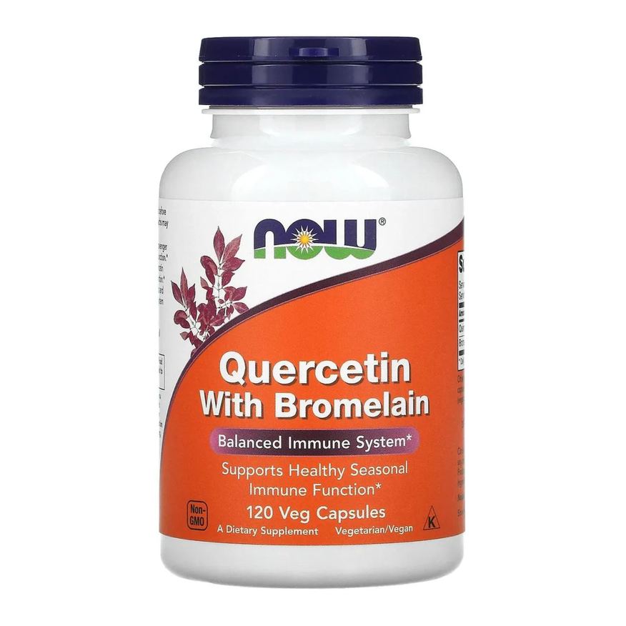 Now Foods Quercetin com Bromelaína 120 Capsulas Veganas