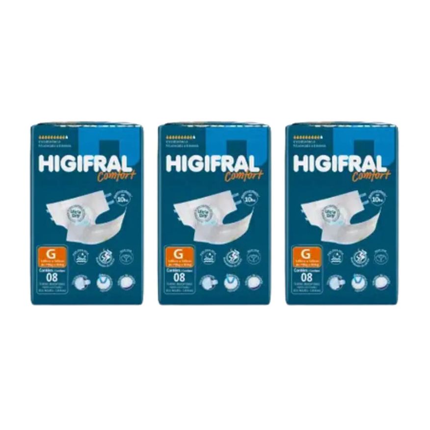 Higifral Kit C3 Fralda Adulto Ultra Dry Comfort G