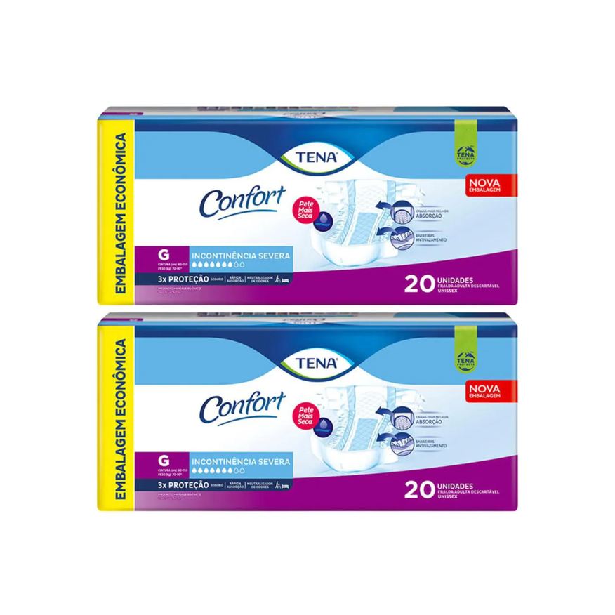 Tena Kit C2 Fralda Adulto Tam G Confort Mega