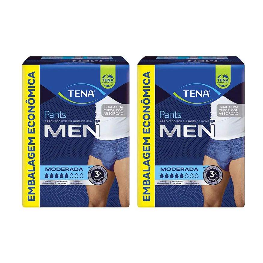 Tena Kit C2 Roupa Dercartável Íntima Masculina Tam P/m