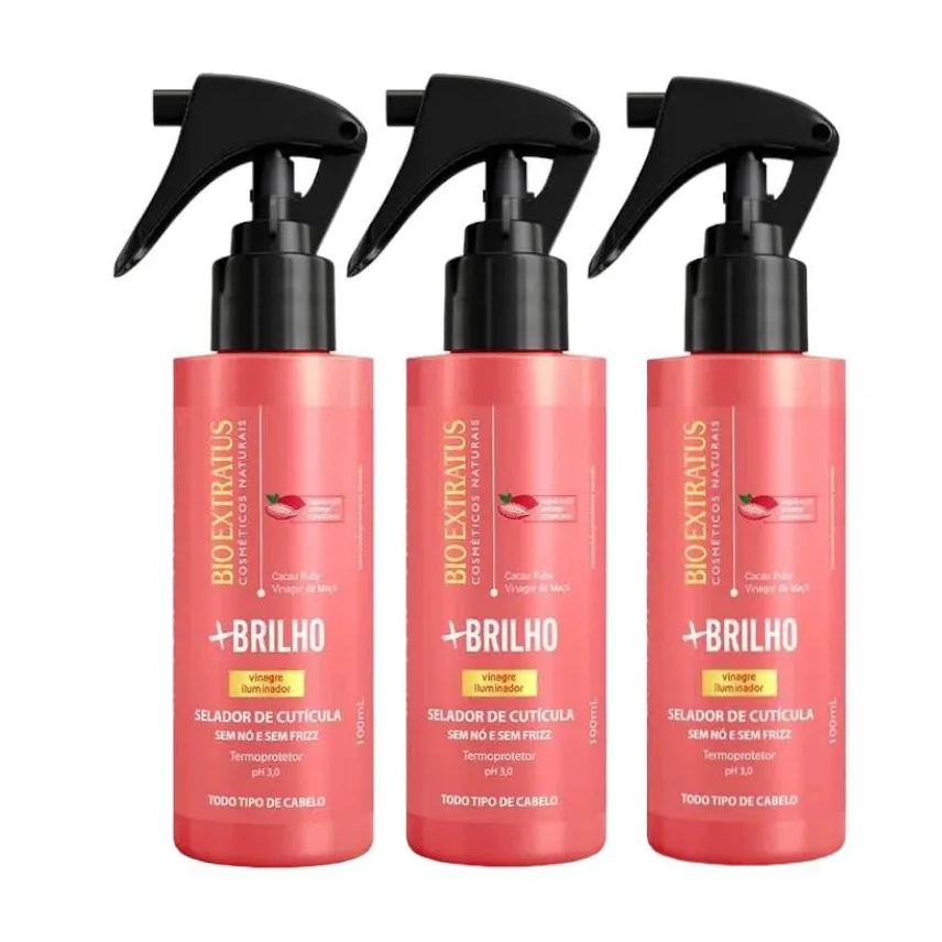 Bio Extratus Kit 3 Spray Selador de Cutícula Mais Brilho 100ml