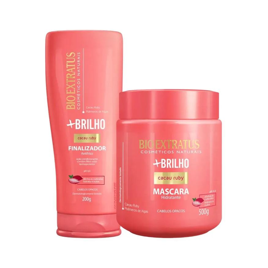 Bio Extratus Kit Mais Brilho 1 Máscara 500ml 1 Finalizador 200ml