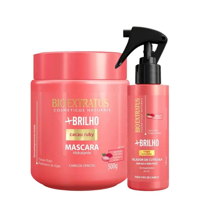 Bio Extratus Kit Mais Brilho 1 Máscara 500ml 1 Spray 100ml