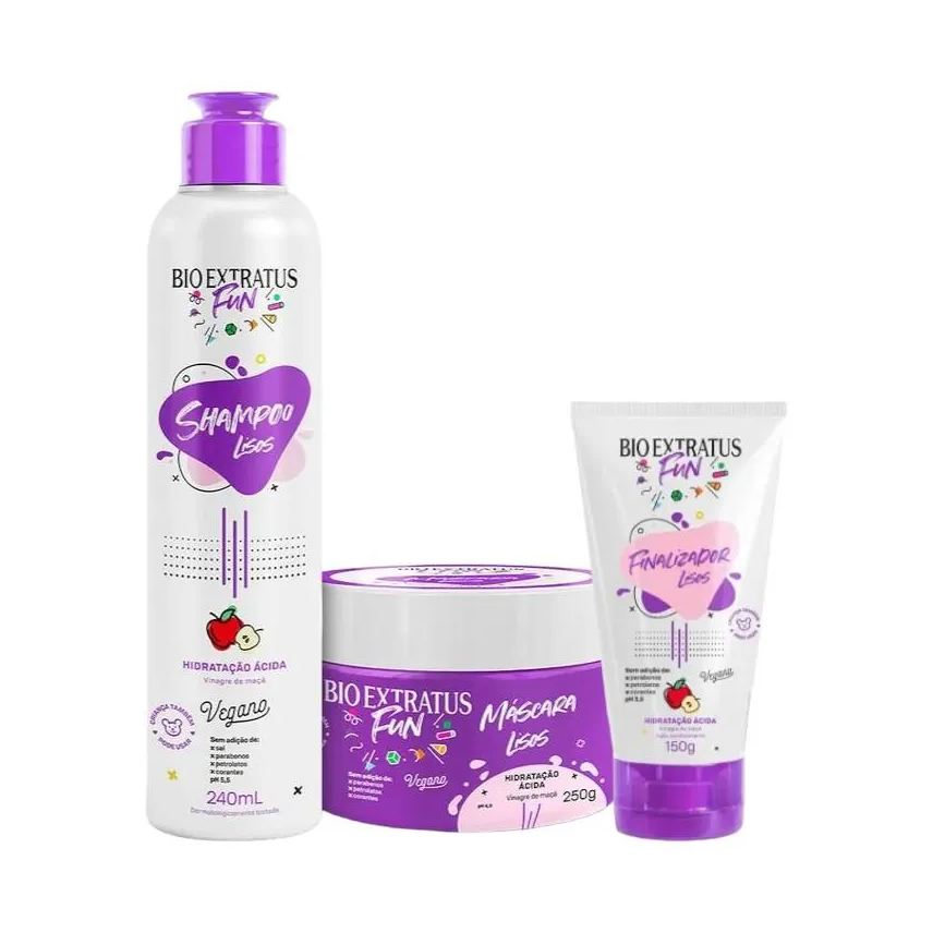 Bio Extratus Kit 1 Shampoo 1 Mascara 1 Finalizador Fun Liso