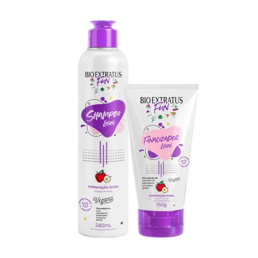 Bio Extratus Kit 1 Shampoo 1 Finalizador Fun Liso 240ml