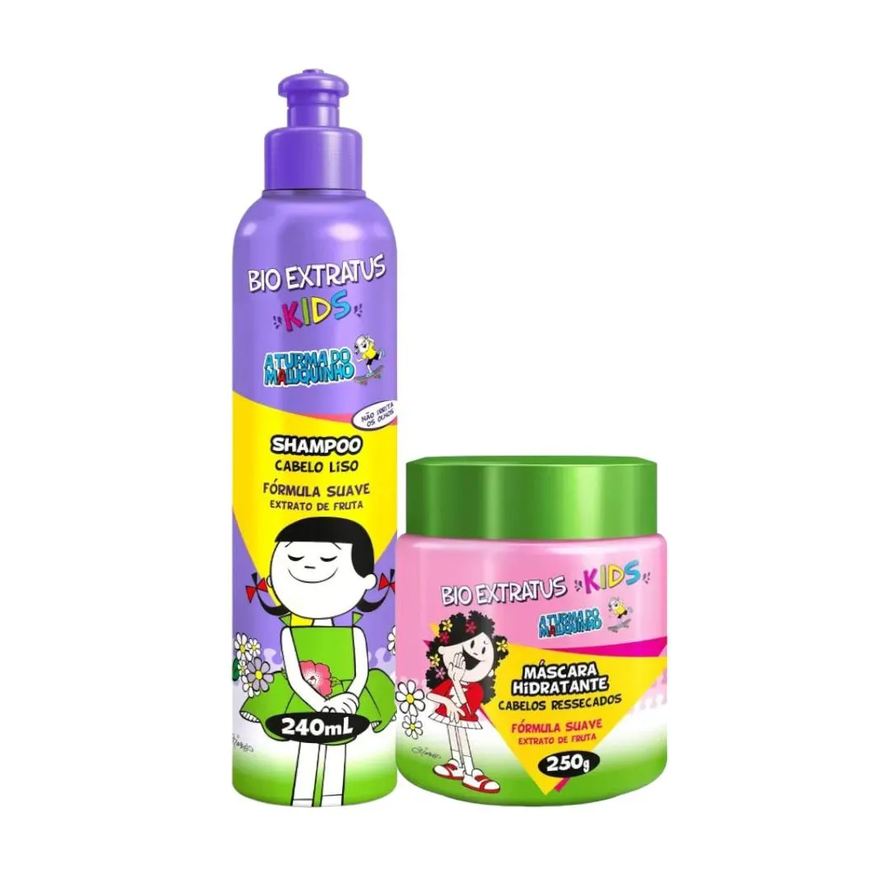 Bio Extratus Kit Infantil Cabelo Liso Kids 1 Shampoo 240ml 1 Máscara 240g