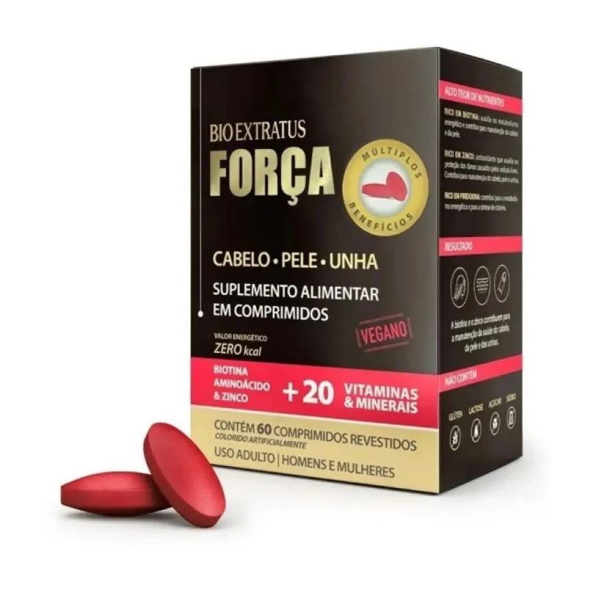 Bio Extratus Suplemento Força 900mg Cabelos Pele Unha