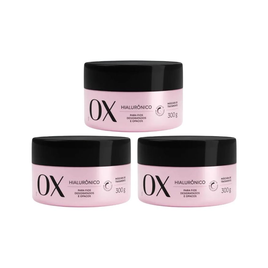 Ox Mascara Capilar Trat 300g Hialuronico - Kit C / 3un