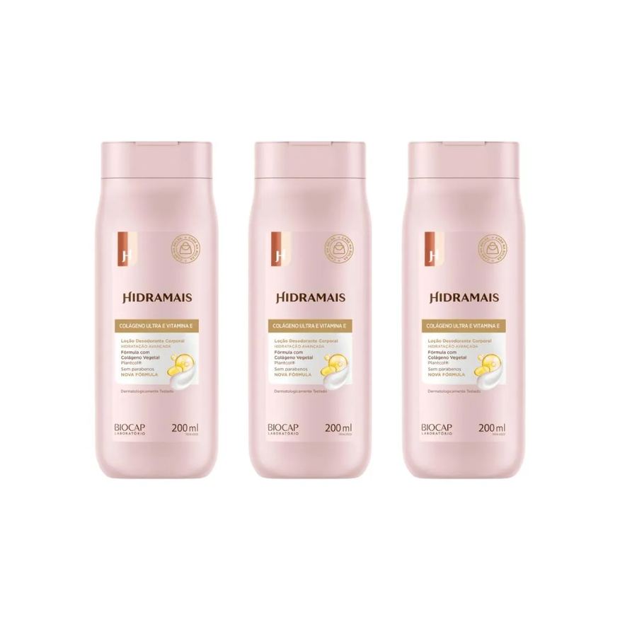 Hidramais Hidratante Corporal 200ml Colageno Vit E-kit C/3un