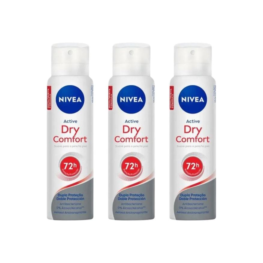 Nivea Desodorante Aero 200ml Fem Dry Comfort - Kit C / 3un