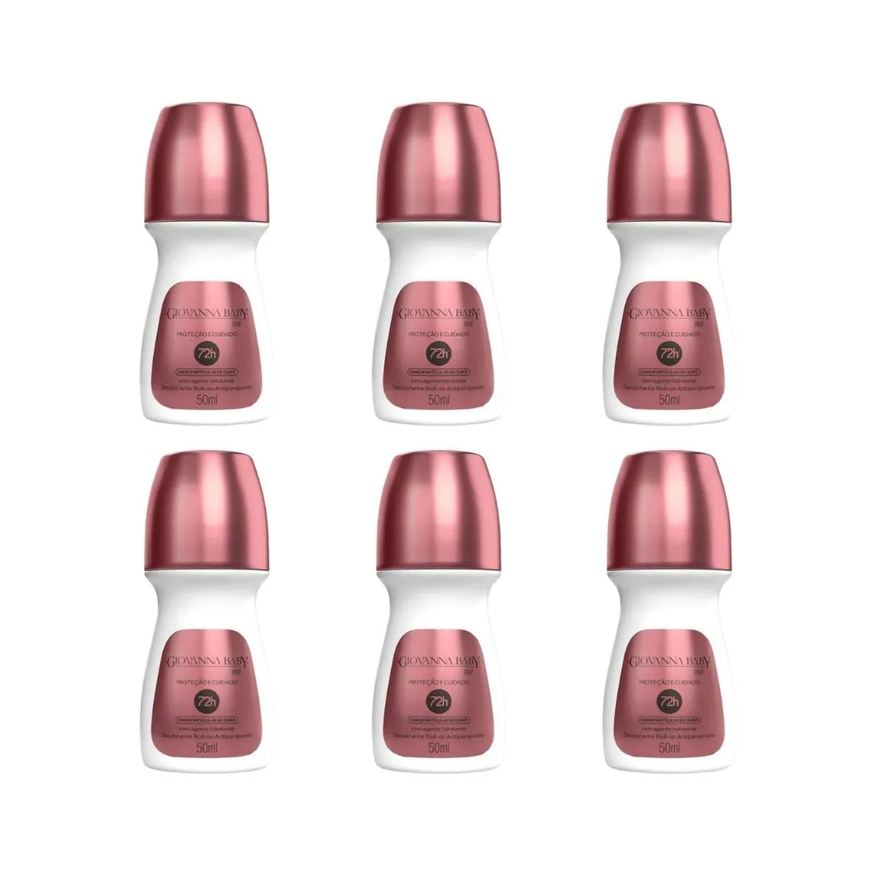 Giovanna Baby Desodorante Roll-on Rose 50ml - Kit C/ 6un