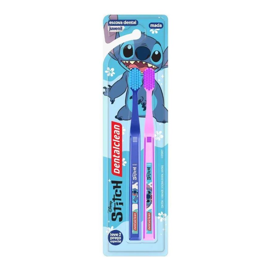 Dentalclean Kit 2 Escovas Dental Juvenil Stitch