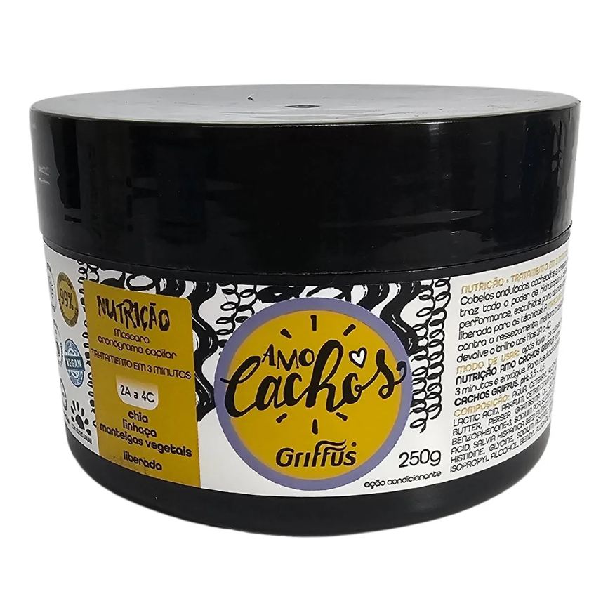 Griffus Máscara Cronograma Capilar Nutrição 2a a 4c Amo Cachos 250g