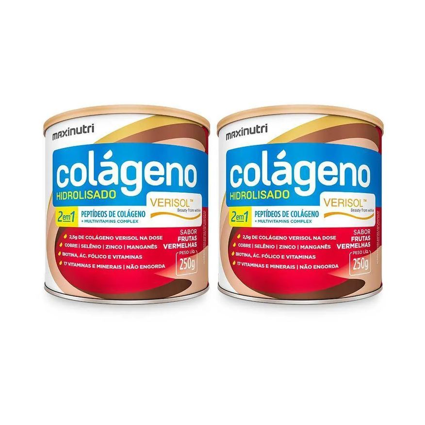 Maxinutri Kit 2 Colágenos Verisol Lata 250g Frutas Vermelhas