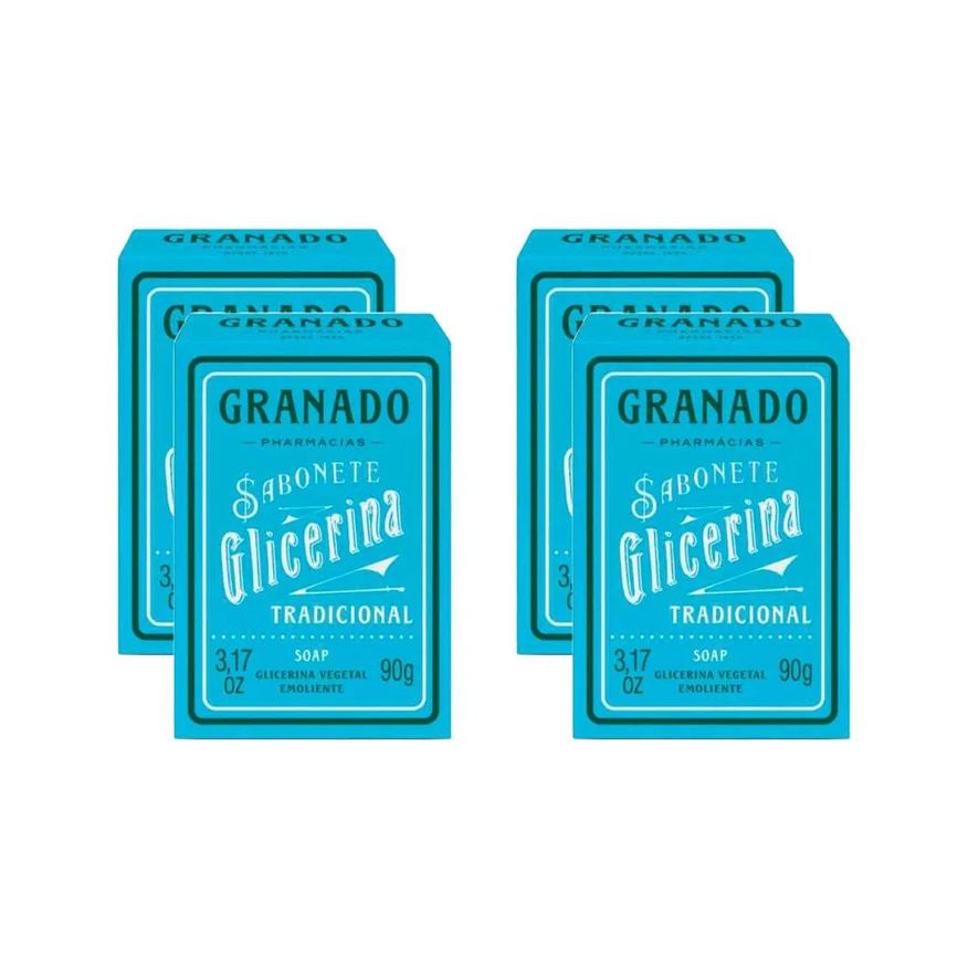 Granado Kit Sabonete Glicerina Pele Seca 90g C/4un