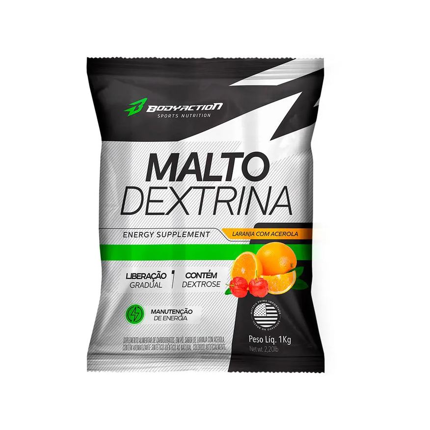 Body Action Malto Dextrin 1kg Bodyaction Sabor Laranja com Acerola