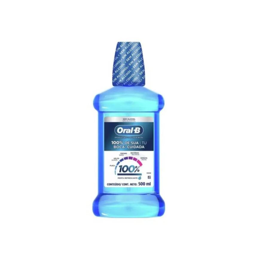 Oral-b Antisséptico Bucal 100% Menta Refrescante 500ml