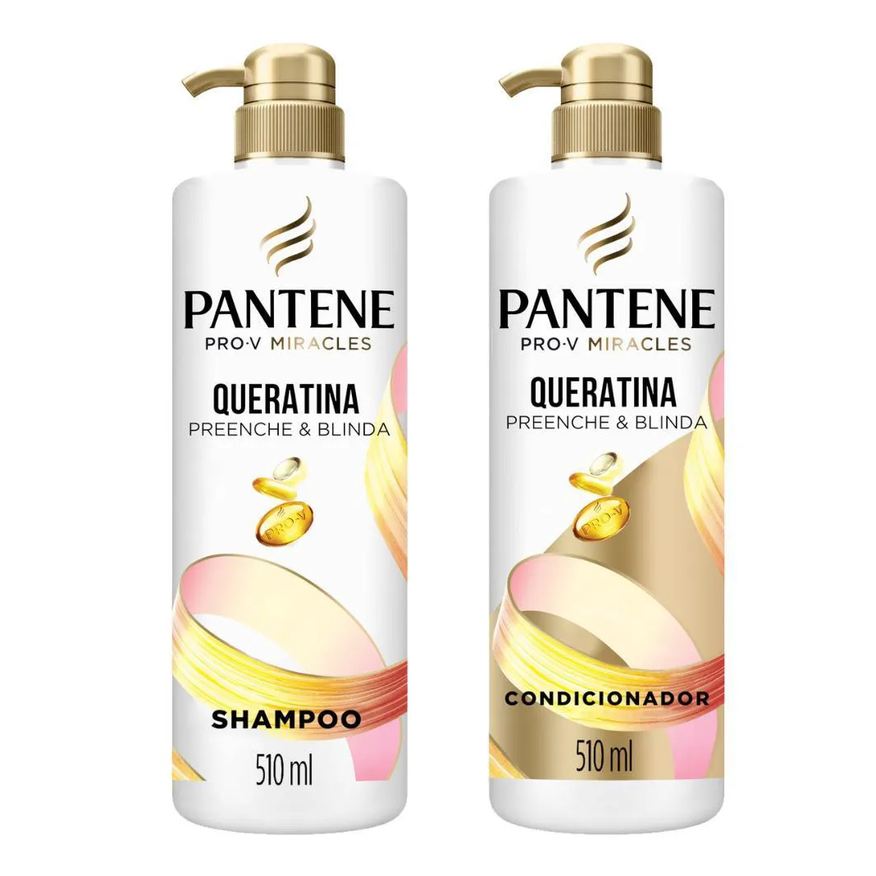 Pantene Kit Shampoo Queratina 510ml + Condicionador Pantene Queratina 510ml