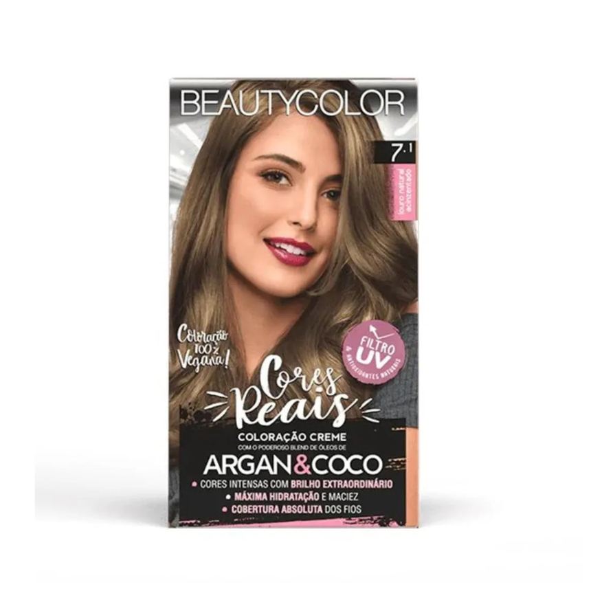 Beauty Color Coloração Kit 7.1 Louro Natural Acinzentado