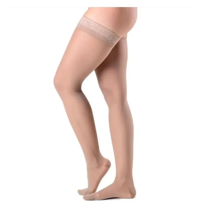 Sigvaris Meia 7/8 782B Ever Sheer 20-30 Mmhg Ponteira Fechada Natural G2 Preta