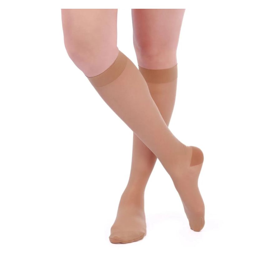 Sigvaris Meia 3/4 782B Ever Sheer 20-30 Mmhg Ponteira Fechada M3 Natural Escuro