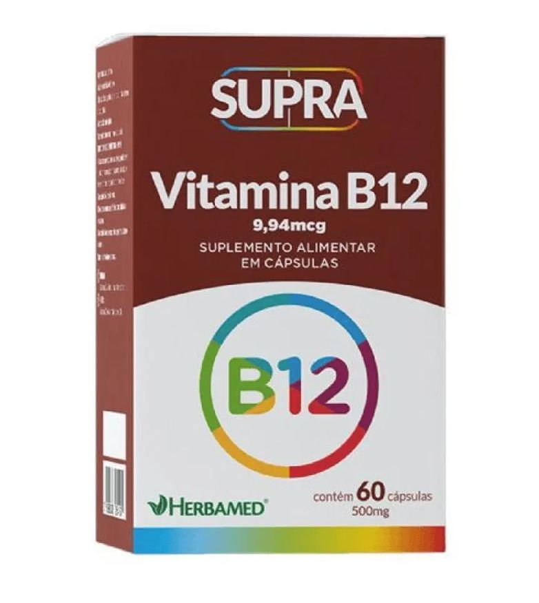 Herbamed Supra Vitamina B12 500mg C/60 cápsulas