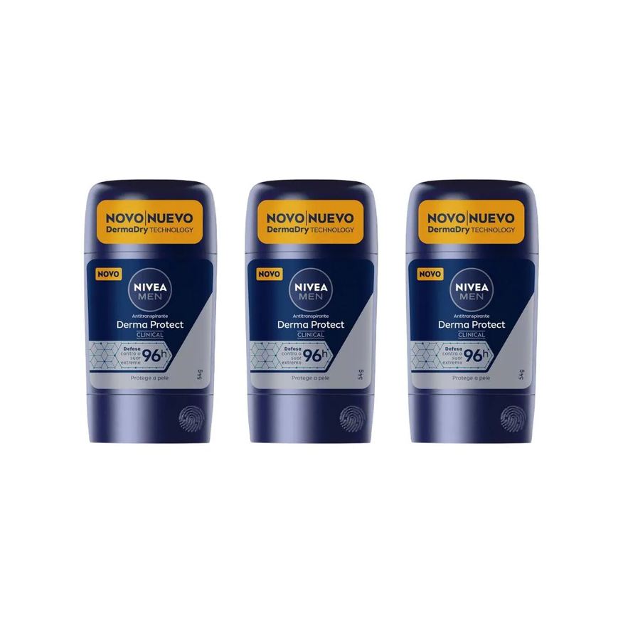 Nivea Desodorante Clinical Gel 54g Men Derma Protect - 3un