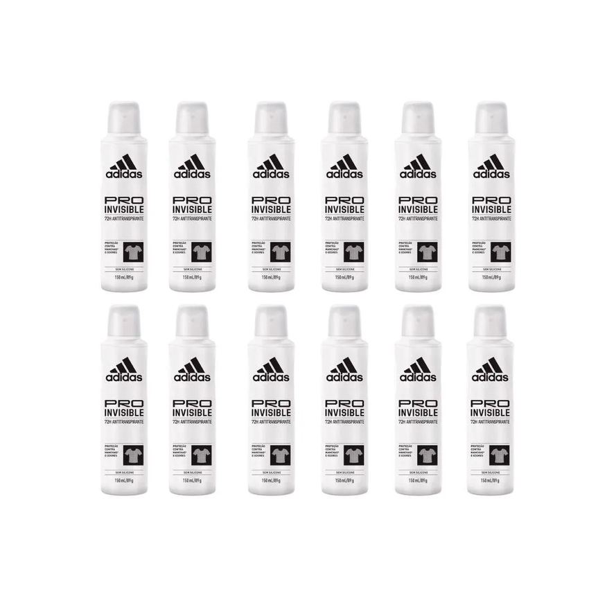 Adidas Desodorante Aero 150ml Fem Invisible - Kit C / 12un