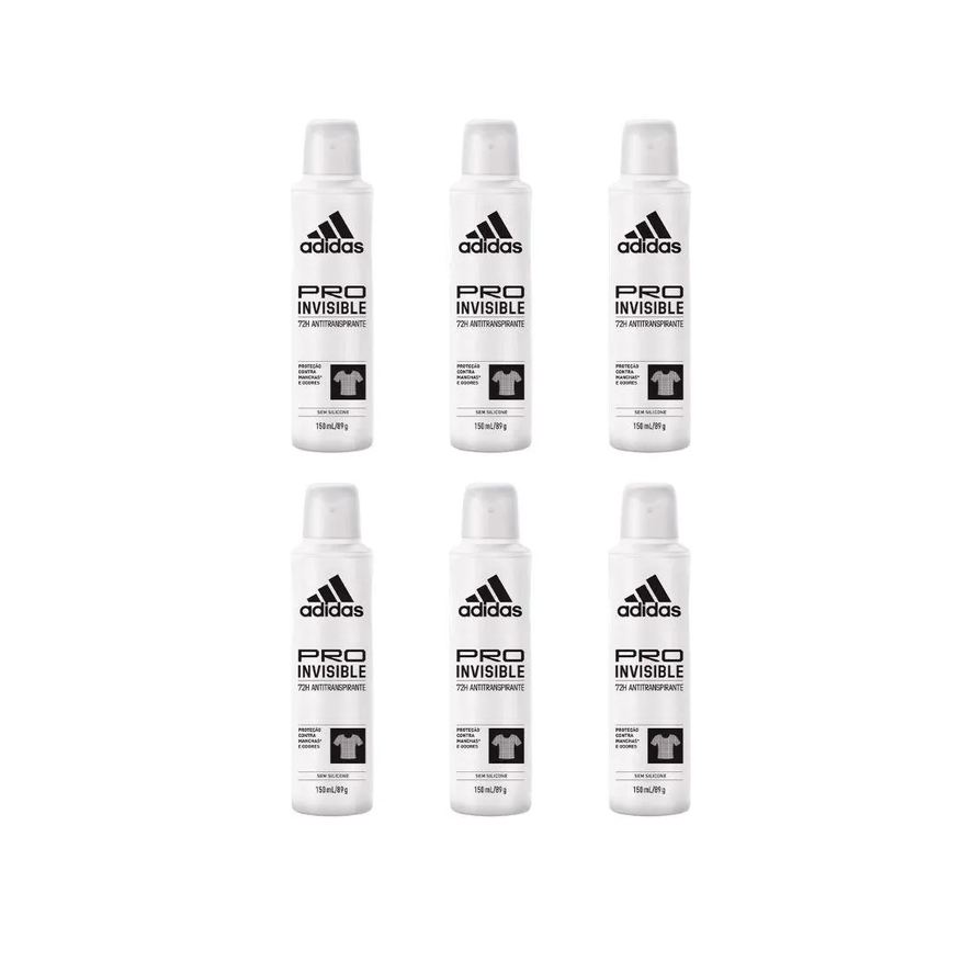 Adidas Desodorante Aero 150ml Fem Invisible - Kit C / 6un