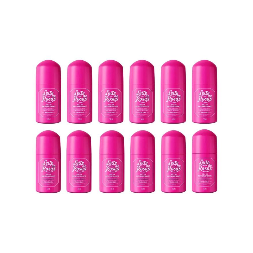 Leite de Rosas Desodorante Roll - On Tradicional 50ml - 12un