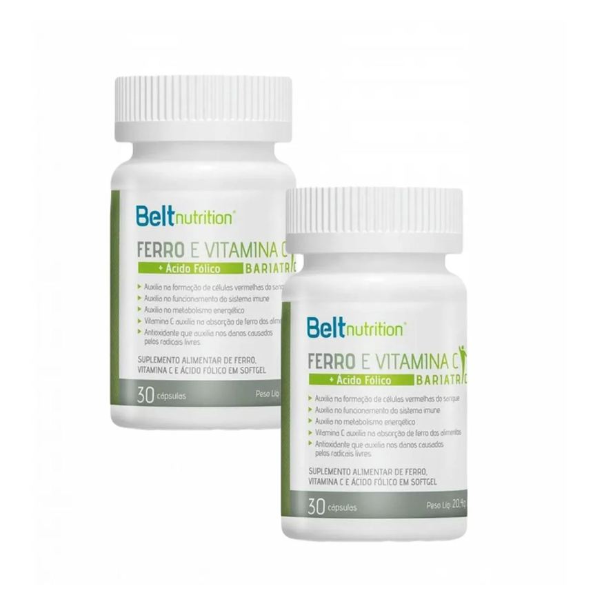Belt Nutrition 2x Belt Ferro Bariatric - Vitamina C + Ácido Fólico