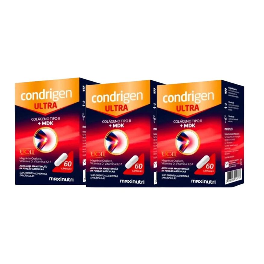 Maxinutri Kit C3 Suplemento Condrigen Ultra Mdk Articulações