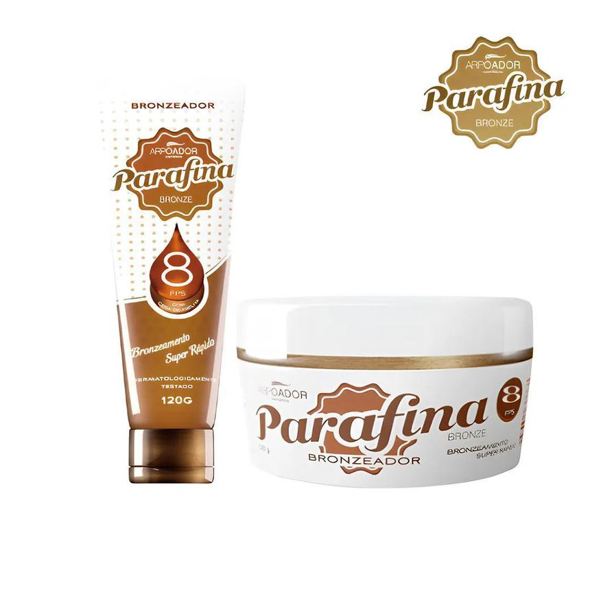 Parafina Bronze Kit Fps 8 Arpoador+bronzeador Cera De Abelha