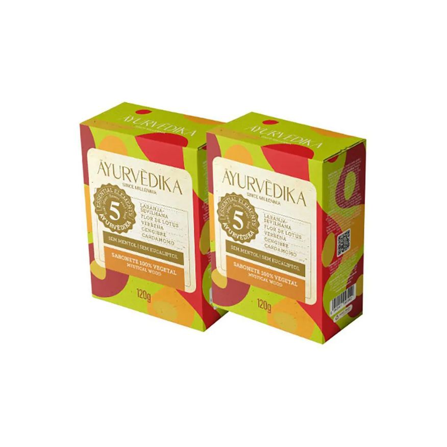 Ayurvedika KIT 2 Sabonetes em Barra 100% Vegetais Mystical Wood