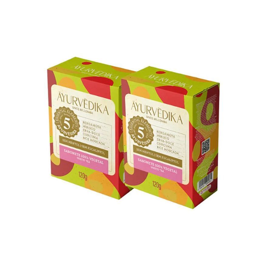 Ayurvedika KIT 2 Sabonetes em Barra 100% Vegetais White Tea