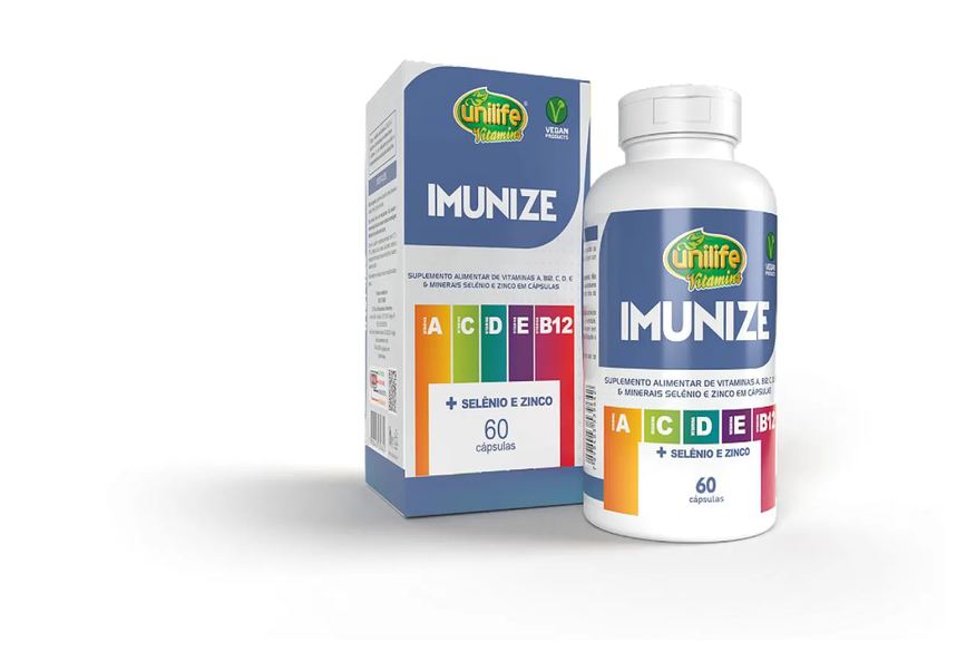 Unilife Imunize - Vitaminas A, C, D, E, B12 + Selênio e Zinco - 60 cápsulas