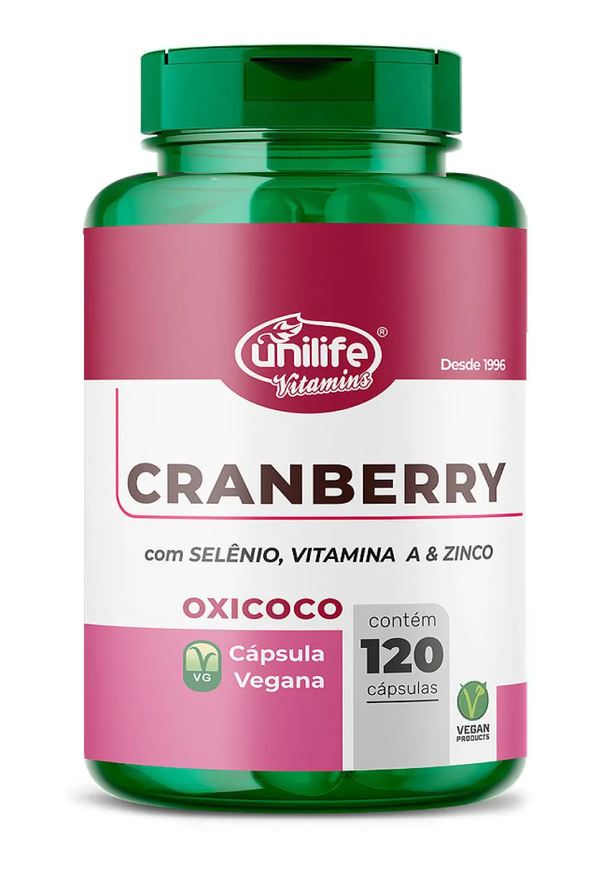 Unilife Cranberry com Selênio, Vitamina A e Zinco - 120 cápsulas