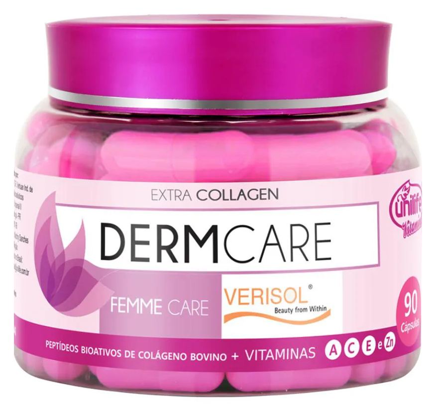 Unilife Colágeno Dermcare - Verisol Bovino 90 cápsulas - Femme Care